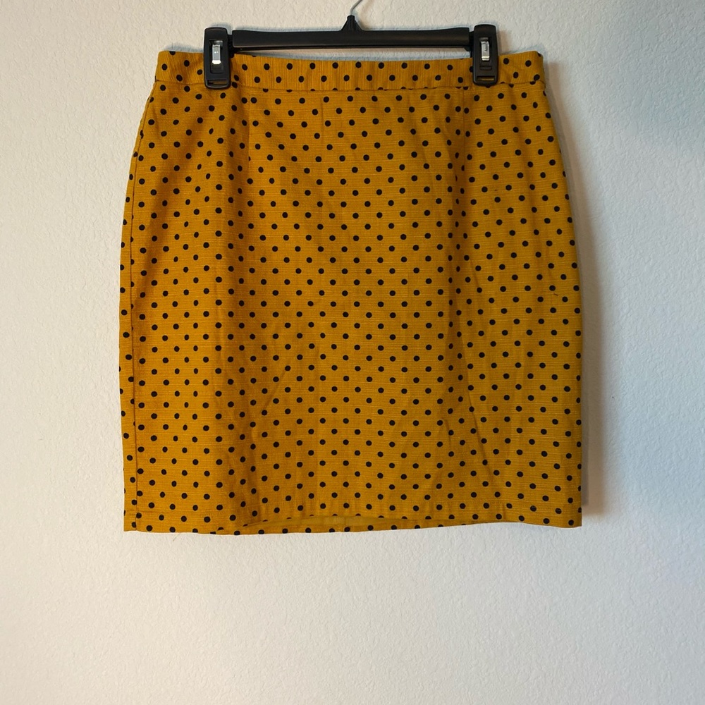 Gap Polka Dot Pencil Skirt Gold and Blue Size 10